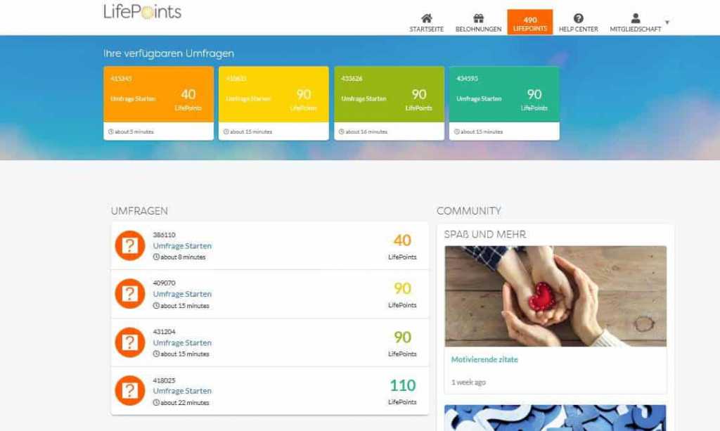 LifePoints Mitgliederbereich