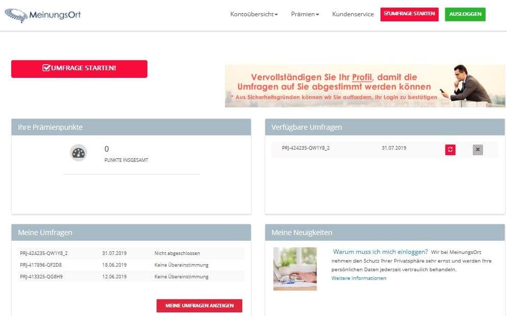 MeinungsOrt Mitgliederbereich